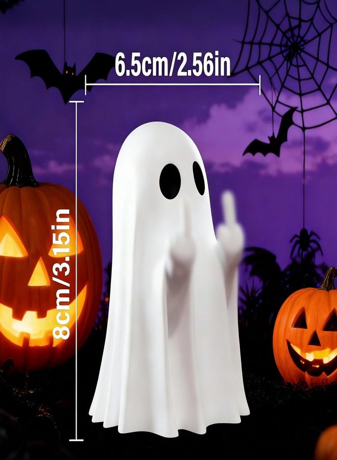 TSFGDYL Halloween Ghost Figurine, Spooky Resin Ghost Statue,Halloween Decor Indoor Cute Finger Ghost Ornaments, Funny Coffee Table Centerpieces, Home Office Decor - Image 2