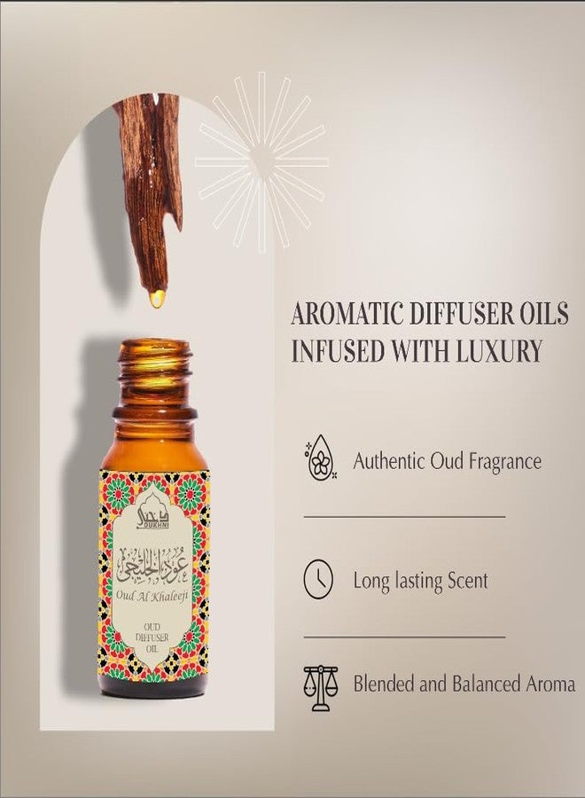 DUKHNI Oud Diffuser Oil, Oud Al Khaleeji by Dukhni | 3 x 10ml Arabic Oil for Diffuser & humidifier | 100% Pure Halal, Oudh Essential Oil Blend | Relax with Home Aromatherapy, for Relaxation and Massage - Image 2