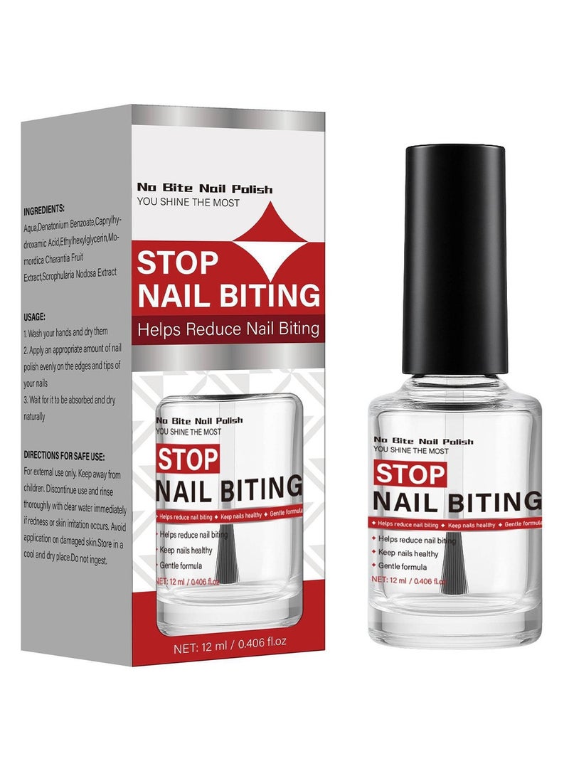 Lanthome No Bite Nail Polish - Stop Nail Biting Treatment & Strengthen - 12ml - Image 1