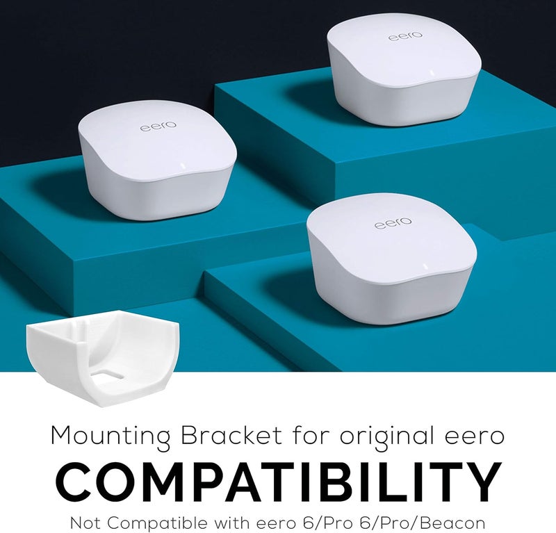 براينوافز حامل حائط بدون براغي لشبكة Eero Mesh WiFi (غير متوافق مع Eero 6/Pro 6/Beacon)، حامل لاصق VHB، سهل التركيب، لا حاجة لأدوات، لا فوضى، لا حفر، حامل لاصق قوي، أبيض من Brainwavz - Image 4