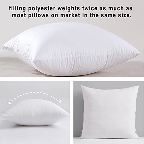 HITO 12x20 Pillow Inserts (Set of 2)- 100% Cotton Covering Down Alternative Throw Pillows White for Couch Bed Sofa - Image 2