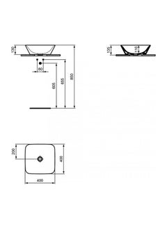 Ideal Standard Ideal Rectangular Countertop Basin 41*58 Connect White 0 0  - Image 3