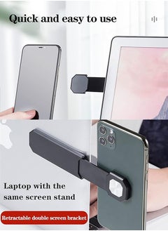 Fazza Magnetic Phone Holder Suitable for Laptops, Side Mounted Ultra-thin Portable Holder with Adjustable Phone Holder, Laptop Accessories, iPhone 14/13/12 Series Computer Extension Holder  - Image 4