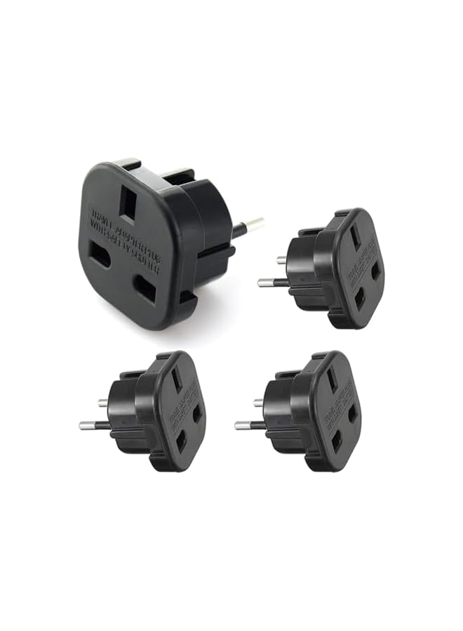 PROMASS 4 Pack UK to EU Power Adapter Plug Adapter Travel Plug Adapter Copper Core Conductor & Fire-Retardant Casing Safe Grounded Plug Kit for The Most of Europe, 10A/16A 100V-250V (4) - Image 2