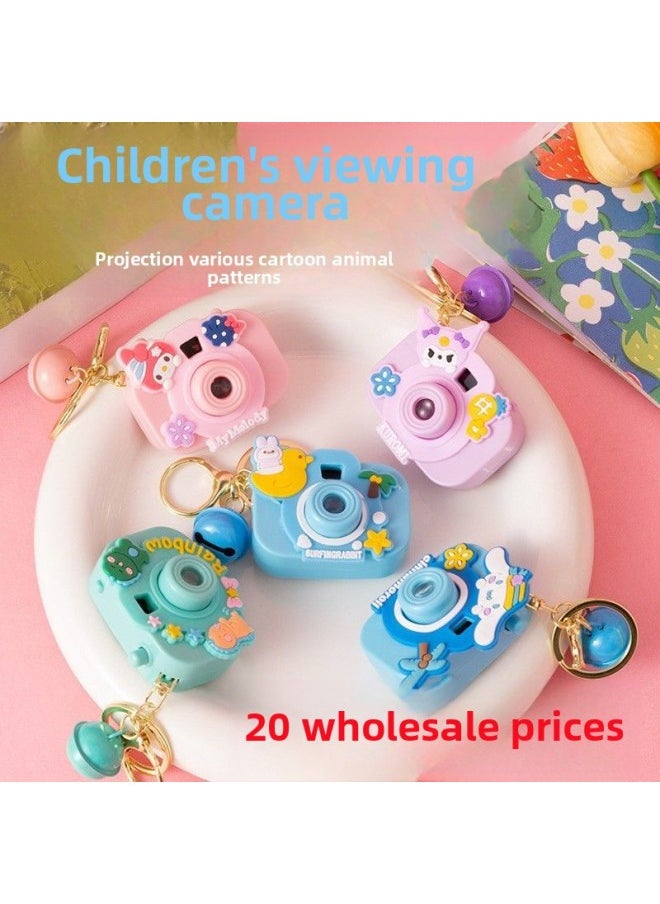 Generic Children's Toys Mini Projection Camera Creative Cartoon Luminous Camera Stall Toys Kindergarten Graduation Gifts-Body Color:Projection Camera + Keychain_if It Breaks, You Will Be Compensated [20 Pieces]  - Image 2