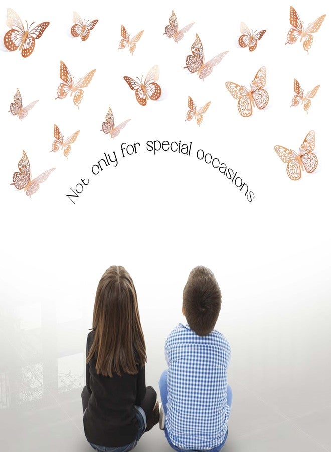Seyal Copper 3D Butterfly Wall Decor – 48 Pcs Removable Butterfly Wall Stickers in 4 Styles and 3 Sizes for Birthday Parties, Home Wall Décor,Bedroom, Living Room, Wedding, Celebration and DIY Decoration - Image 4