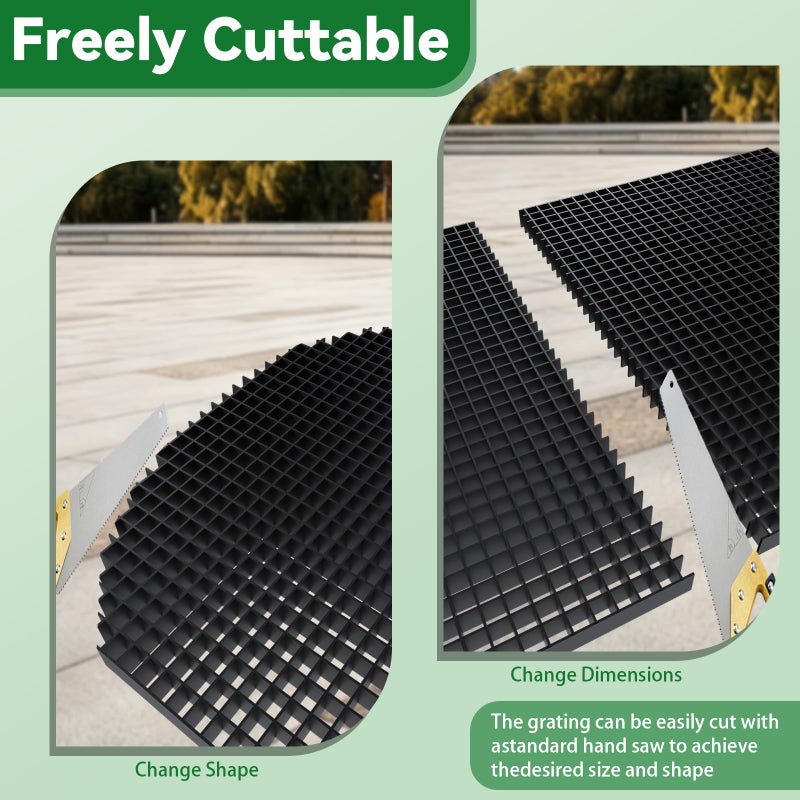 Domart 24x36 in Fountain Basin Grate, Black Reservoir Grates, for Pond/Water Garden/Waterfall/Fountain, Holds Rock Bubbler and Other Decoration Objects - Image 5