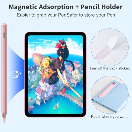 COO Stylus Pen for iOS&Android Touch Screens, Active Pencil for Samsung, Smart Digital Stylus Pens for Lenovo/Huawei/Vivo/Mi Tablets, iPhone/Google Pixel Smart Phones Drawing&Writing (Rose Gold) - Image 3