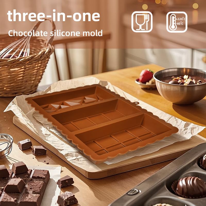 SEMETOR Chocolate Bar Mold - Food Grade Silicone Chocolate Molds, Non-Stick & Easy to Release Deep Mold for Dubai Pistachio Chocolates, Candy, Snacks, Desserts, Resin Art, Dishwasher Safe (2) - Image 5