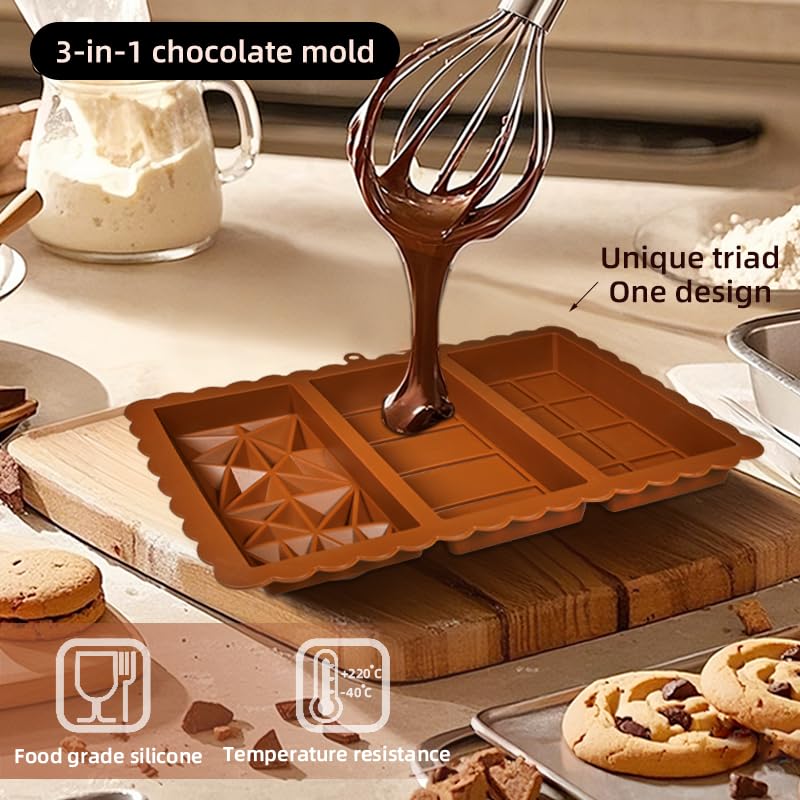 SEMETOR Chocolate Bar Mold - Food Grade Silicone Chocolate Molds, Non-Stick & Easy to Release Deep Mold for Dubai Pistachio Chocolates, Candy, Snacks, Desserts, Resin Art, Dishwasher Safe (2) - Image 4