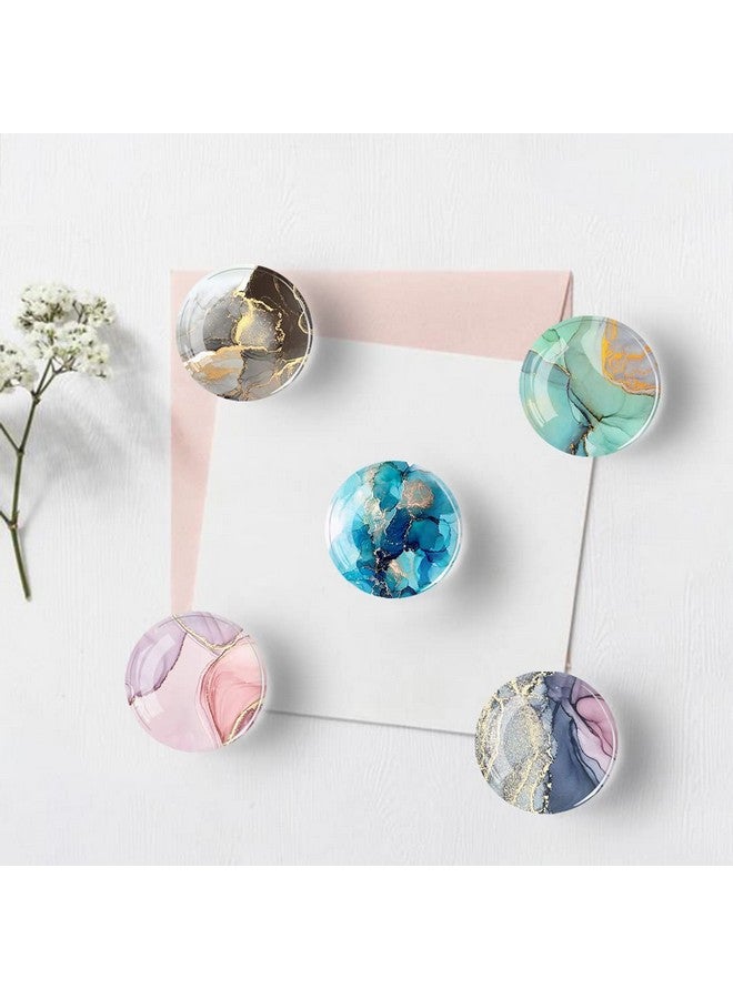 Poitvd Poitvd 12Pcs Glass Strong Magnetic Refrigerator Magnet Fridge Sticker,Marble Crystal Fridge Magnets Decoration for Crafts,Fridge Magnets for Kitchen, Office Whiteboard, Cabinet and Dishwasher - Image 4