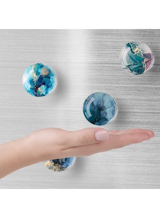 Poitvd Poitvd 12Pcs Glass Strong Magnetic Refrigerator Magnet Fridge Sticker,Marble Crystal Fridge Magnets Decoration for Crafts,Fridge Magnets for Kitchen, Office Whiteboard, Cabinet and Dishwasher - Image 5