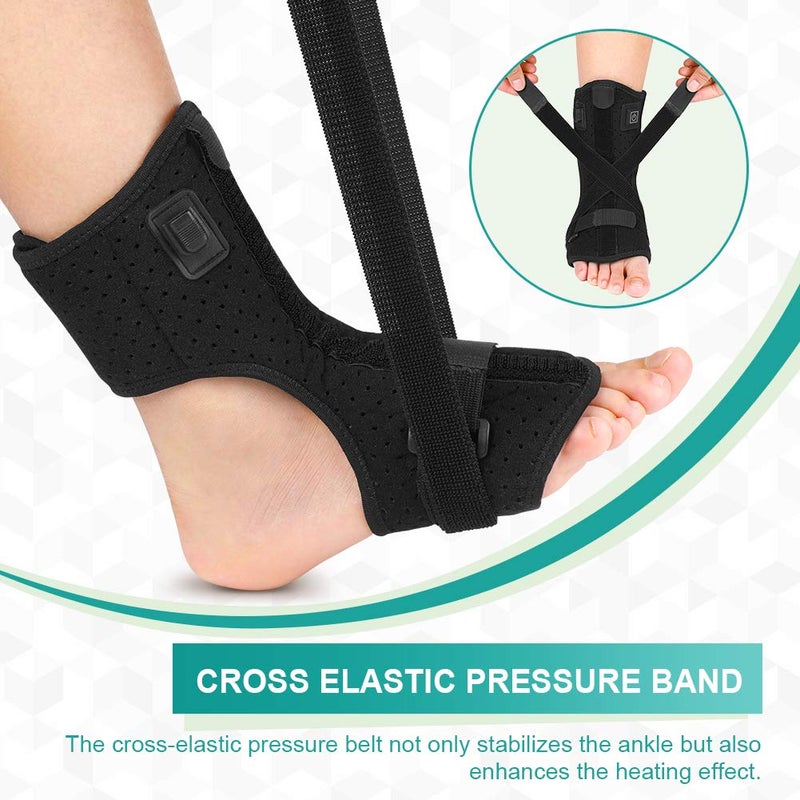klarako Foot Heating Pad,Plantar Fasciitis Support Brace 1 Pair Compression Foot Sleeves Heated Therapy Night Splint Achilles Tendonitis for Arthritis Sprains Strains Heel Spur Torn Tendons - Image 4