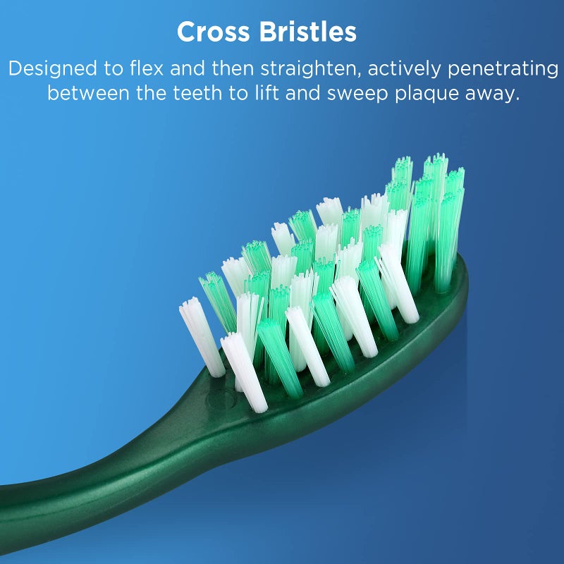 Fremouth Extra Firm Toothbrushes with Covers for Adults, Cross Extra Hard Bristles, with Built in Tongue Scraper, 6 Count - Image 4
