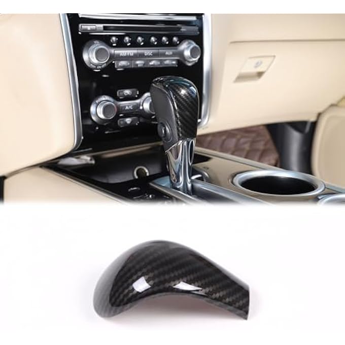 Unity Carbon Fiber Style Gear Shift Knob Cover Trim Protector Compatible with Nissan Pathfinder 2013 2014 2015 2016 2017 2018 Interior Accessories Shift Knob Frame Cap Cover - Image 1