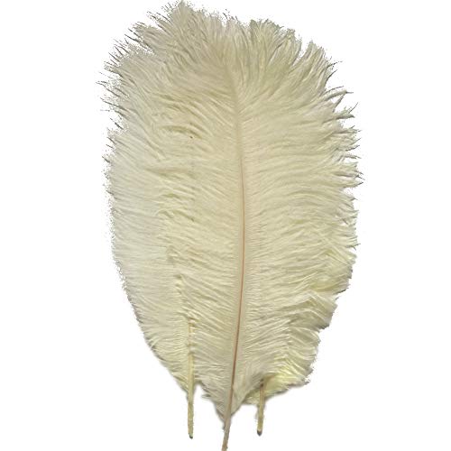 Sowder 50pcs Natural 8-10inch(20-25cm) Ostrich Feathers Home Wedding Decoration(Ivory) - Image 1