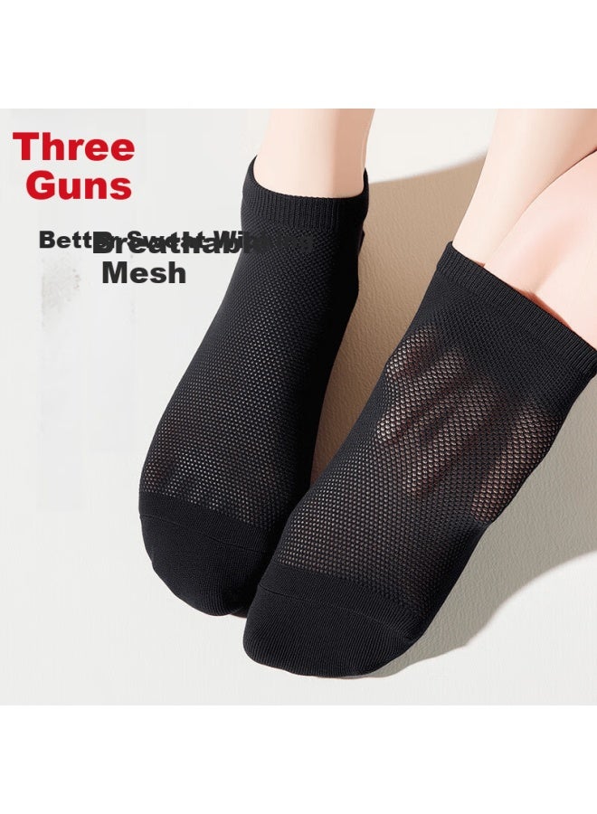 Threegun Touch Series Women's 100% Cotton Mesh Short Socks 10a Antibacterial Odor-resistant Breathable Socks - Image 2