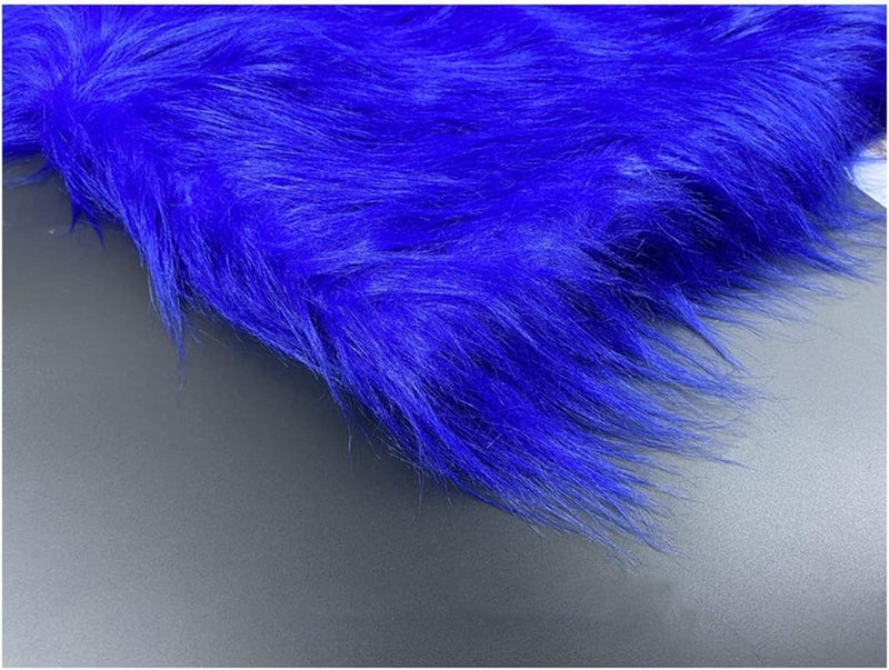 Faux Fur Faux Fur Fabric 160x50cm Long Pile Faux Fur Fabric for Cosplay, DIY Arts Crafts, Chair Cover Use Fake Fur Fabric for DIY, Craft Fur Decoration (Color : Royal Blue) - Image 1