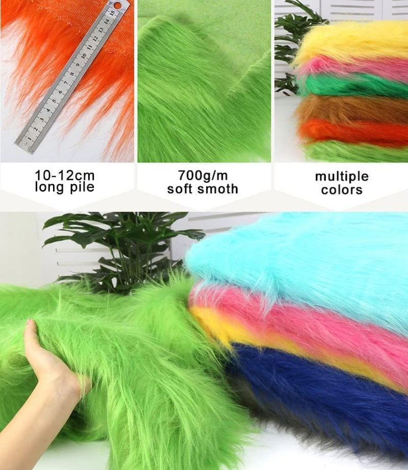 Faux Fur Faux Fur Fabric 160x50cm Long Pile Faux Fur Fabric for Cosplay, DIY Arts Crafts, Chair Cover Use Fake Fur Fabric for DIY, Craft Fur Decoration (Color : Royal Blue) - Image 2