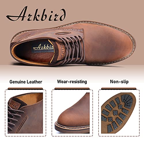 Arkbird Chukka Boots Fashion and Comfort Casual Oxfords Ankle Lace Up Boot, Dark Brown 9 - Image 5