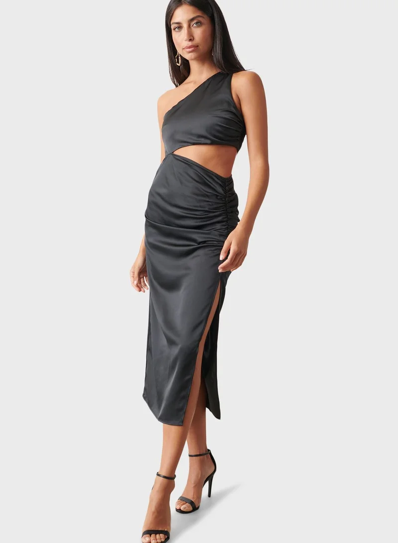 PRETTY LAVISH Satin One-Shoulder Dress