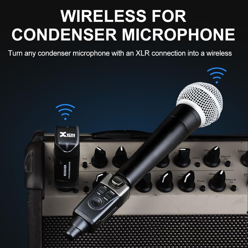 Xvive U3C XLR Plug-on Wireless System for Condenser Microphone - 48V/12V Phantom Power - Image 3