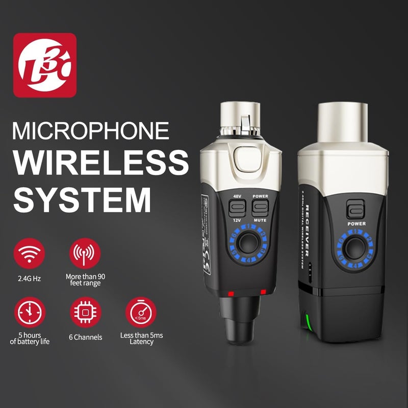 Xvive U3C XLR Plug-on Wireless System for Condenser Microphone - 48V/12V Phantom Power - Image 2