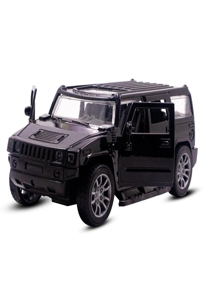 Toy Cloud DieCast Model Cars Hummer Metal Car for Kids Pull Back Action Opening Doors Toy Cars for Boys 5-8 Years - Black - Image 2