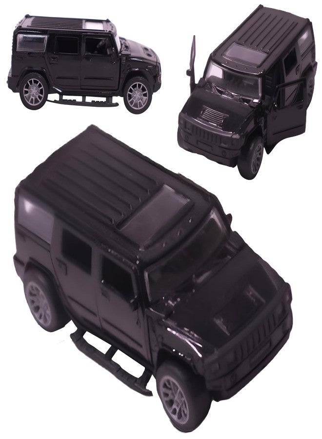 Toy Cloud DieCast Model Cars Hummer Metal Car for Kids Pull Back Action Opening Doors Toy Cars for Boys 5-8 Years - Black - Image 1