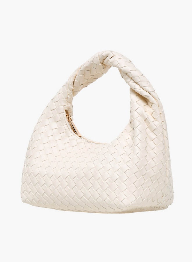 Flora Bella By Shoexpress Braided Hobo Bag with Handle and Zip Closure - Image 2