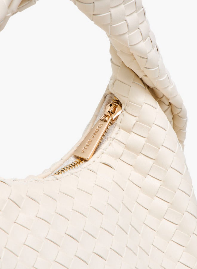 Flora Bella By Shoexpress Braided Hobo Bag with Handle and Zip Closure - Image 5