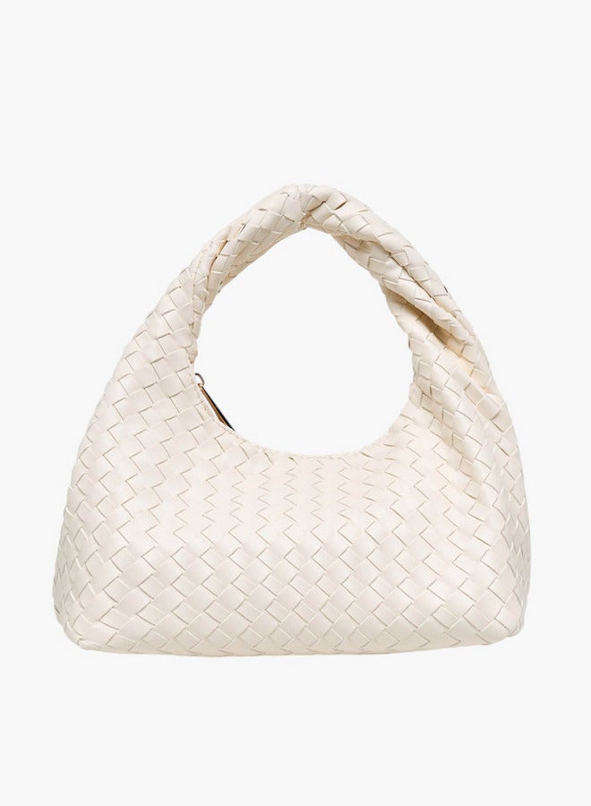 Flora Bella By Shoexpress Braided Hobo Bag with Handle and Zip Closure - Image 1