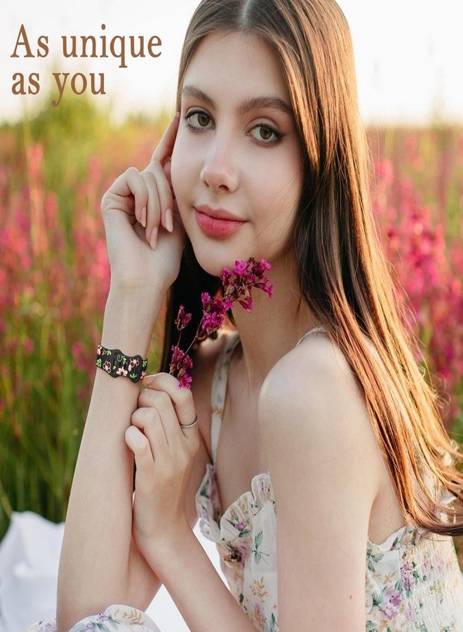 Witzon Floral Band Compatible with Apple Watch Bands For Women 40mm 41mm 38mm 42mm 44mm 45mm 46mm 49mm, Engraved Cute Flower Soft Silicone Strap for iWatch Series 11 10 9 8 7 6 5 4 3 2 1 SE Ultra - Image 2