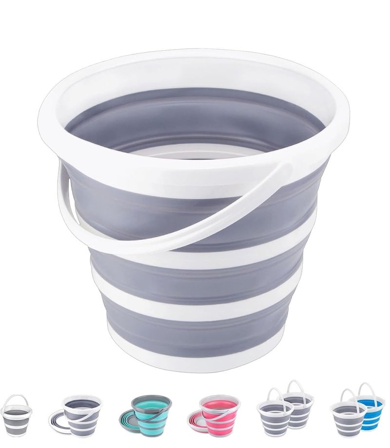 NETXE Silicone Water Proof PVC Coated Collapsible Foldaway Bucket Portable Fordable Pail for Outdoor CampingCar WashingFishingHikingPortable Bucket 10 Litre Multi Color