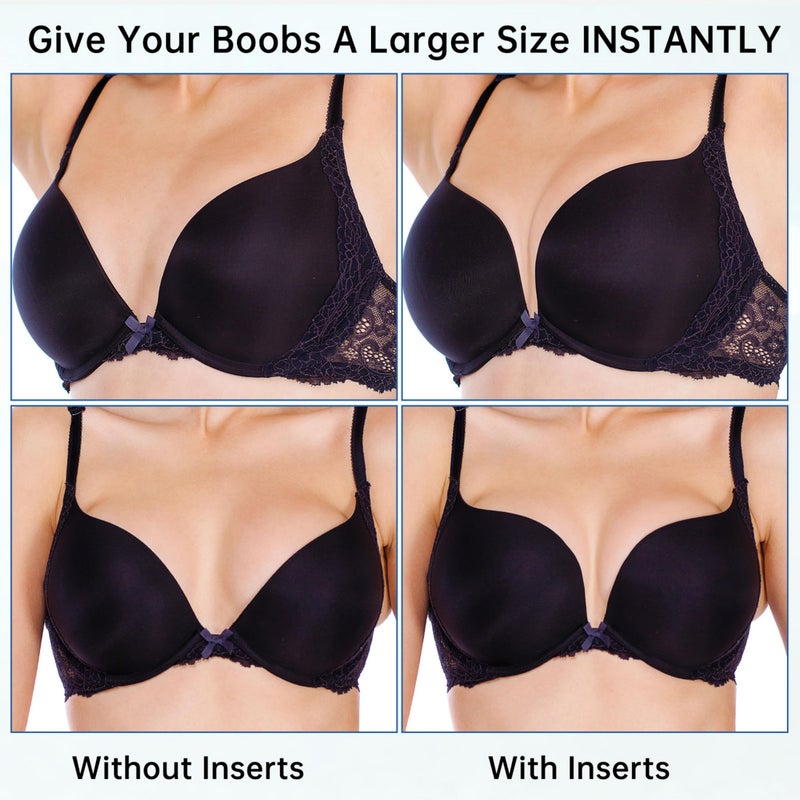 Nimiah Bra Pads Inserts Breast Enhancers - 2 Pairs Push up Swimsuit Cups to Add Instant Volume | Removable Comfy Padding for AB Cup Size - Image 2