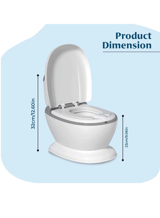 Potty Training Toilet, Realistic Potty Training Seat, Toddler Potty Chair with Soft Seat, Toilet Tissue Dispenser and Splash Guard, Non-Slip for Toddler, Easy to Empty and Clean (Grey) - Image 2