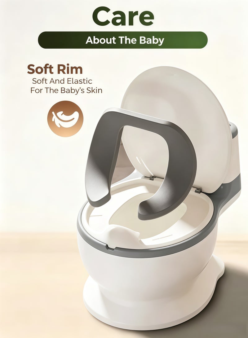 XiuWoo Baby Potty Toilet,Potty Training Seat with Handles,Training Chair with Removable Toilet Ring and Washable Bucket,Toddler Kids Potty Chair with High Back Support & Lid,Soft Seat Removable Potty Pot,Toilet Tissue Dispenser and Splash Guard,Non-Slip for Toddler,Easy to Empty and Clean - Image 4
