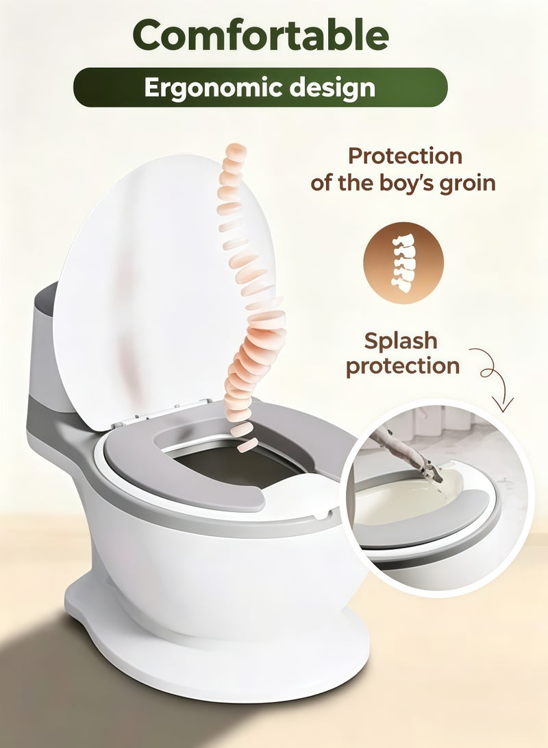 XiuWoo Baby Potty Toilet,Potty Training Seat with Handles,Training Chair with Removable Toilet Ring and Washable Bucket,Toddler Kids Potty Chair with High Back Support & Lid,Soft Seat Removable Potty Pot,Toilet Tissue Dispenser and Splash Guard,Non-Slip for Toddler,Easy to Empty and Clean - Image 3