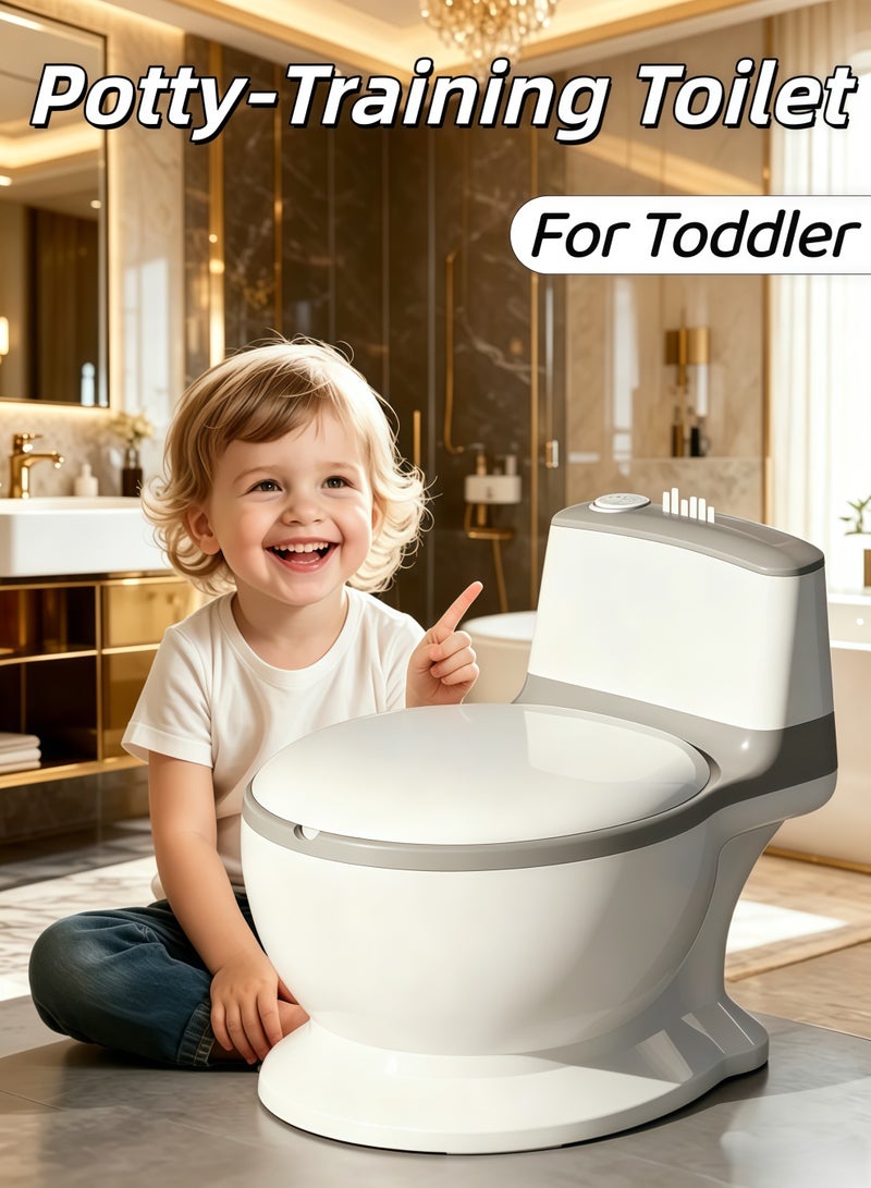 XiuWoo Baby Potty Toilet,Potty Training Seat with Handles,Training Chair with Removable Toilet Ring and Washable Bucket,Toddler Kids Potty Chair with High Back Support & Lid,Soft Seat Removable Potty Pot,Toilet Tissue Dispenser and Splash Guard,Non-Slip for Toddler,Easy to Empty and Clean - Image 1