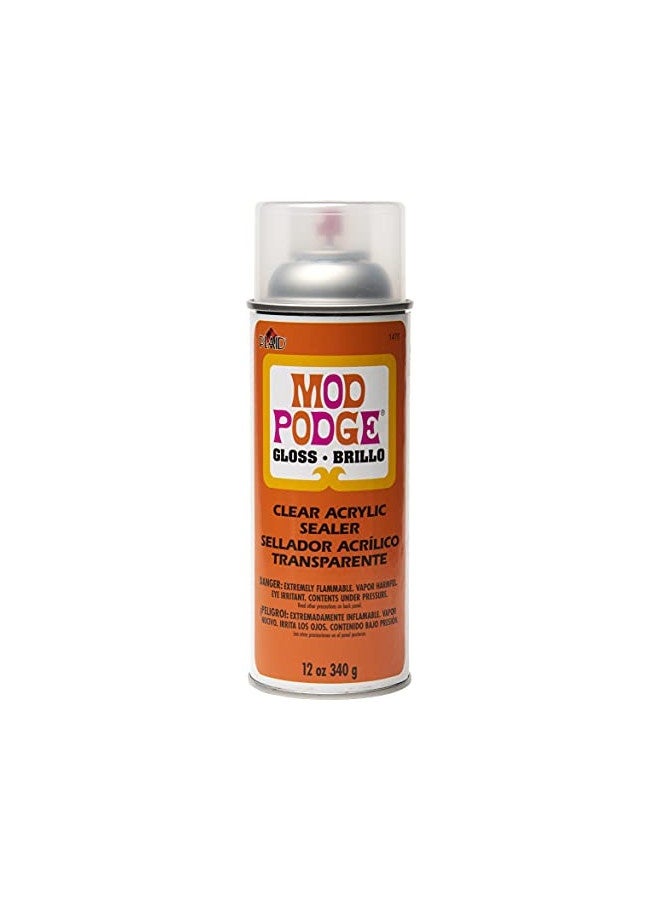 Mod Podge Mod Podge Spray Acrylic Sealer That Is Specifically Formulated To Seal Craft Projects, Dries Crystal Clear Is Non-Yellowing No-Run And Quick Drying, 12 Ounce, Gloss - Image 1