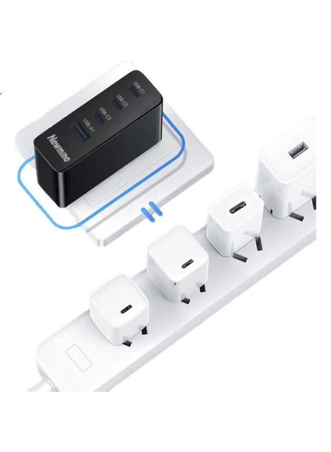 Newmine Newman 100W Gan Charger Set, Multi-Port Fast Charging Head Compatible With Pd65W, Suitable For Macbook Pro, Lenovo Laptops, Apple 15/14, Huawei, Xiaomi Phones, Black - Image 3