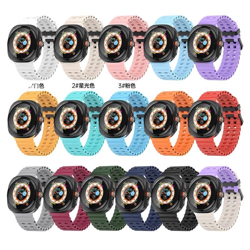 سوار ساعة ذكية رياضي من السيليكون متوافق باللون أزرق قابل للتعديل مع Samsung Galaxy Watch 7 بملاءمة قابلة للتعديل وحزام ناعم للاستبدال اليومي - Image 3