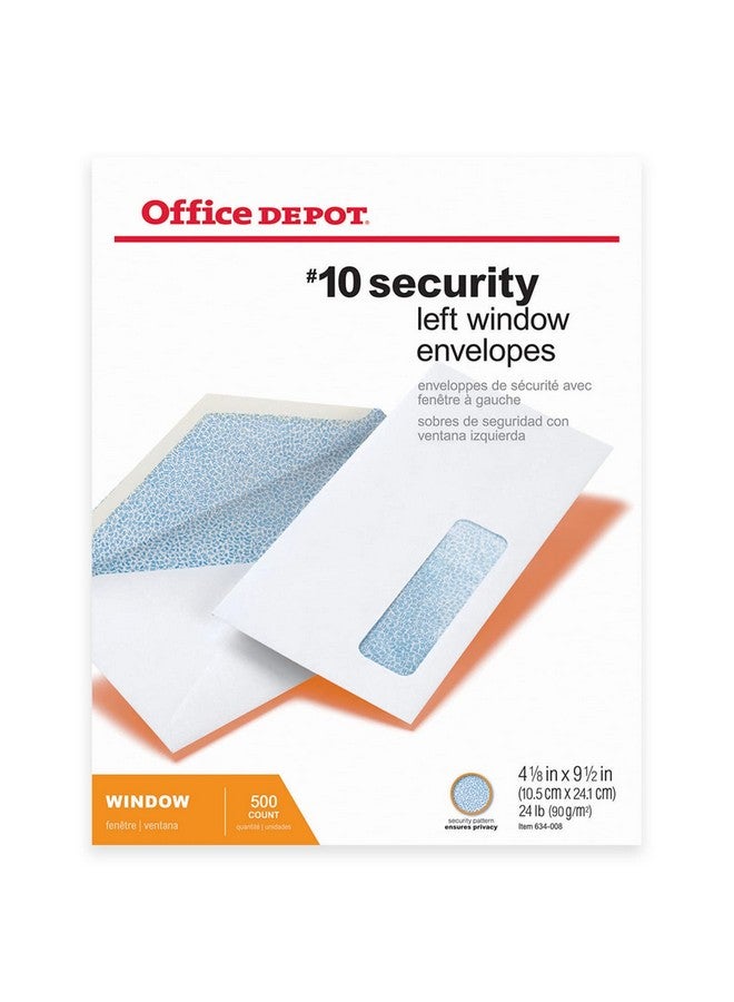 Office Depot Security Window Envelopes, #10 (4 1/8In. X 9 1/2In.), White, Box Of 500, 12017 - Image 4