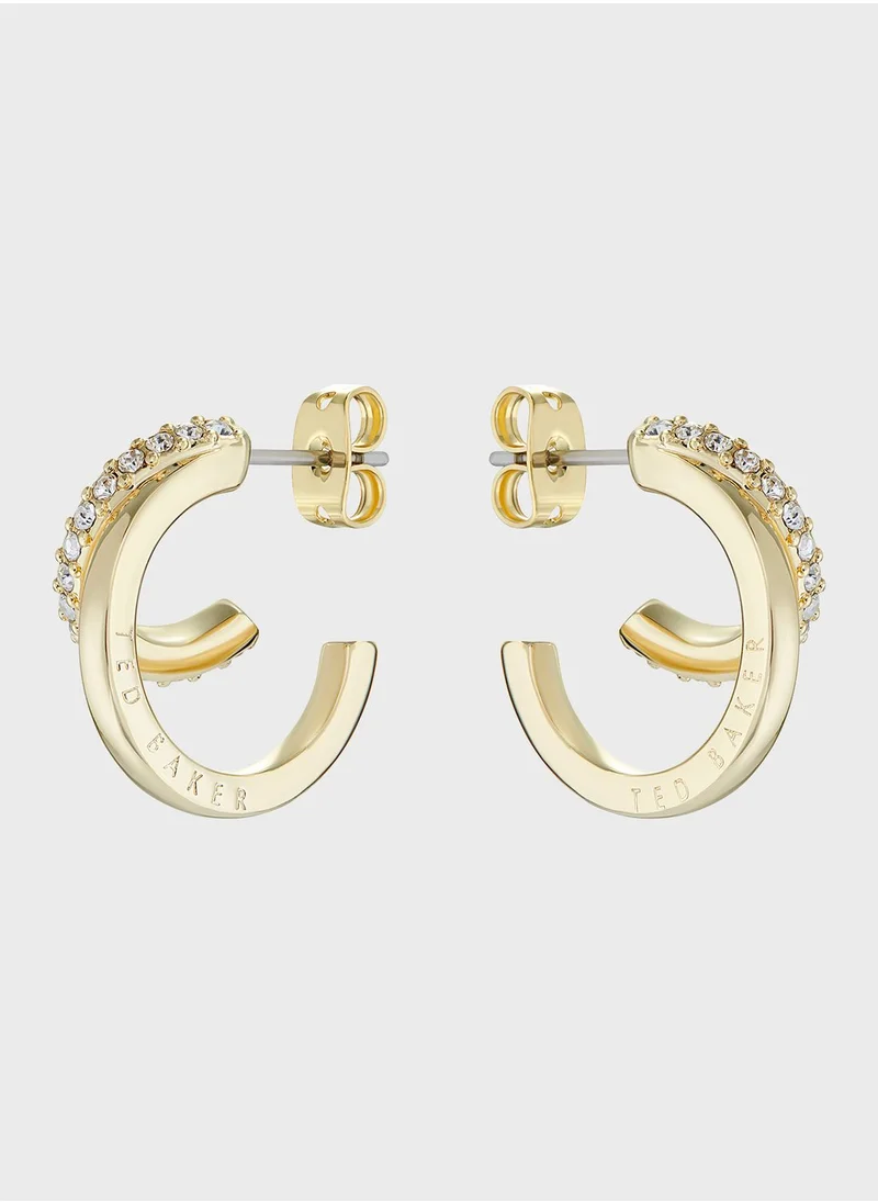 Ted Baker Helias Crystal Double Hoop Crystal Earrings