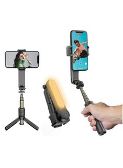 Generic L09 Handheld Gimbal Stabilizer with Bluetooth Selfie Stick and Beauty Ring Light for Vloggers(Black)  - Image 1