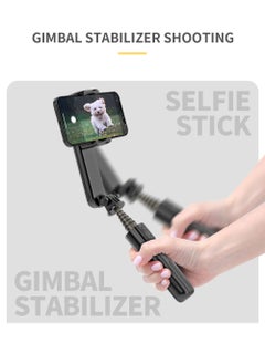 Generic L09 Handheld Gimbal Stabilizer with Bluetooth Selfie Stick and Beauty Ring Light for Vloggers(Black)  - Image 3