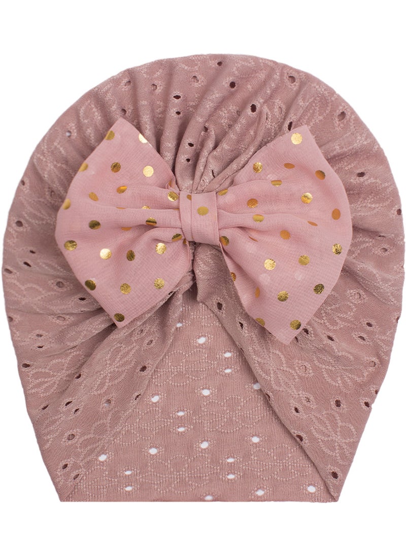 Generic Autumn Baby Hat Childrens Pull over Cap with Glitter Butterfly Knot Print Warmth Breathable Sunshade Windproof Cap for Infants Taro Purple 