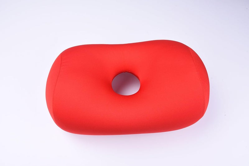 Red Microbeads Neck PillowNeck Pillow for Travel Travel Pillow for Flights Neck Pain Sleeping Train Travelling Pillow Neck Rest 11 x 14 inches Single pc