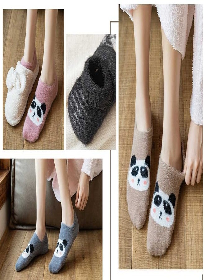 JMP Caichino Woolen Fuzzy Cute Cartoon Animal face Winter Socks For Girls -Cozy Socks for Girl, Cute Socks, Warm Socks (Pack of 2) - Image 2