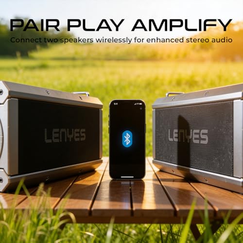 Lenyes S828 Bluetooth Party Speaker | 120W Output | Dual Wireless Rechargeable Mics | 16000mAh Battery | RGB LEDs | Bluetooth 5.3 | TWS Mode | USB/TF/AUX/FM | Remote Control (Black) - Image 5
